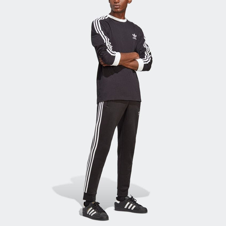 Футболка adidas Adicolor Classics 3-Stripes Long Sleeve Tee 'Black' IA4877 — фото 4