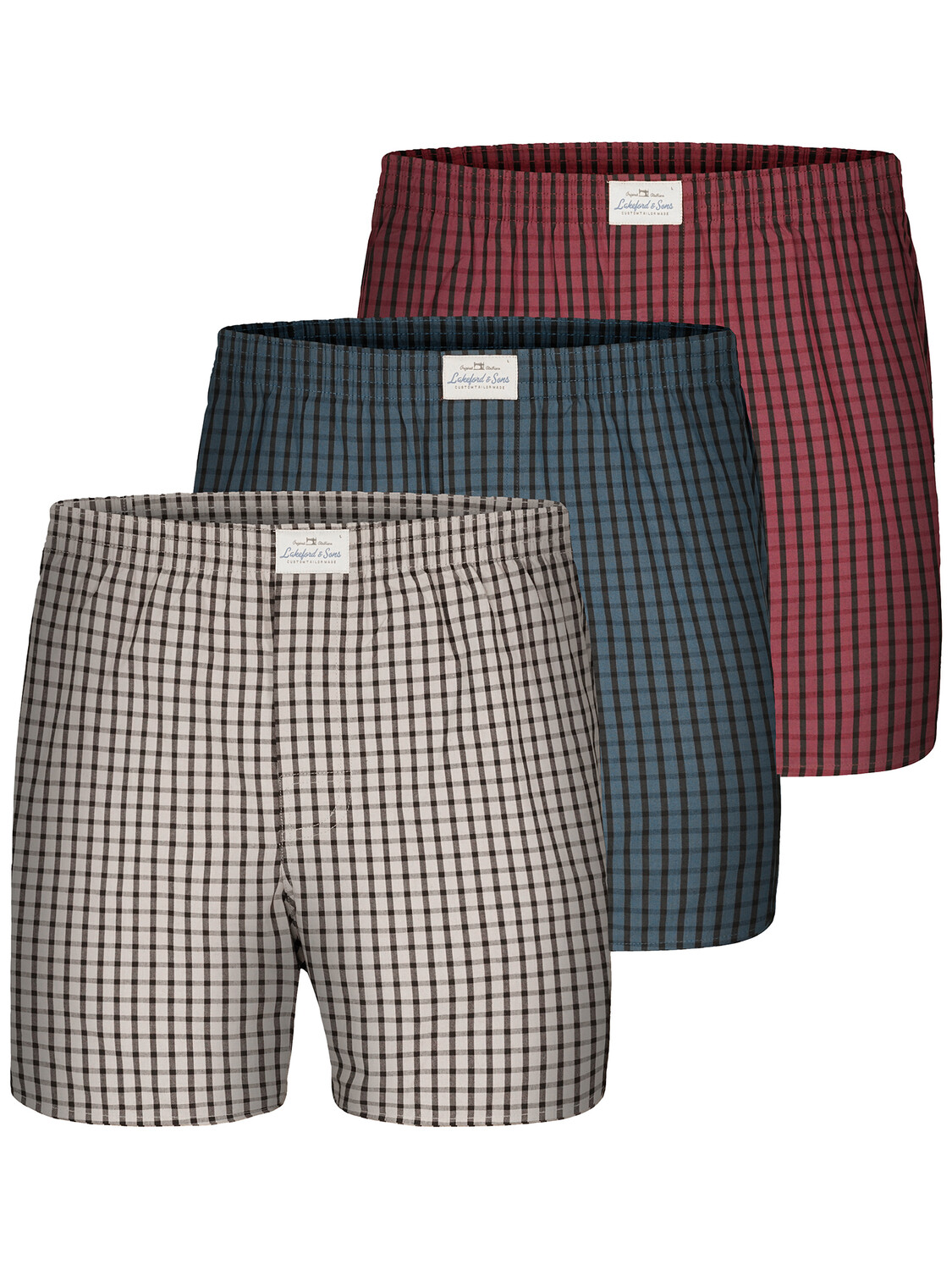 

Боксеры Lakeford & Sons Web s 3 Pack 'Karos', цвет rot/blau/grau