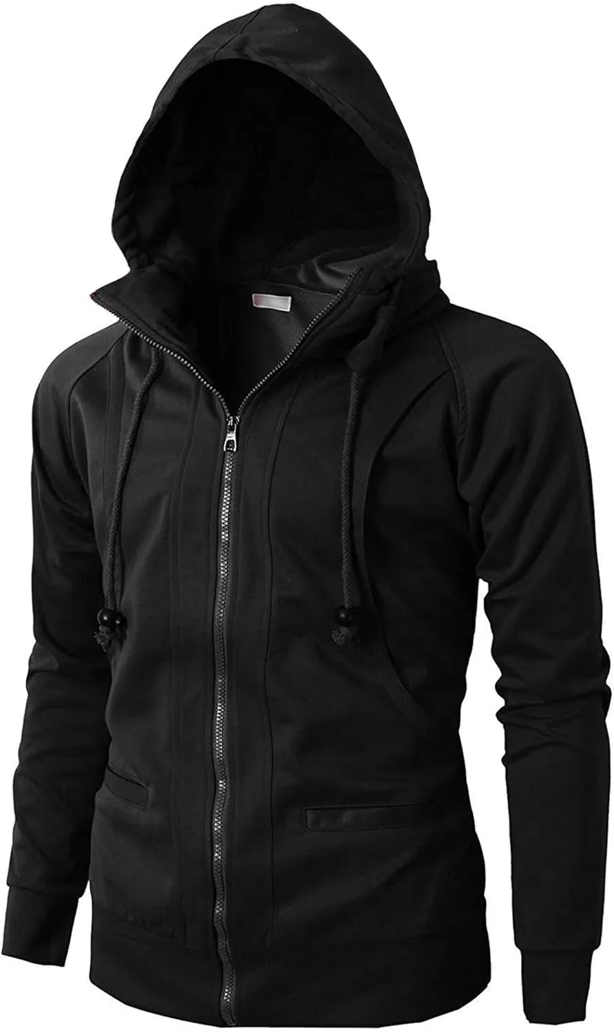 Мужская повседневная худи с жаккардом и молнией, slim fit, хлопок — фото 2
