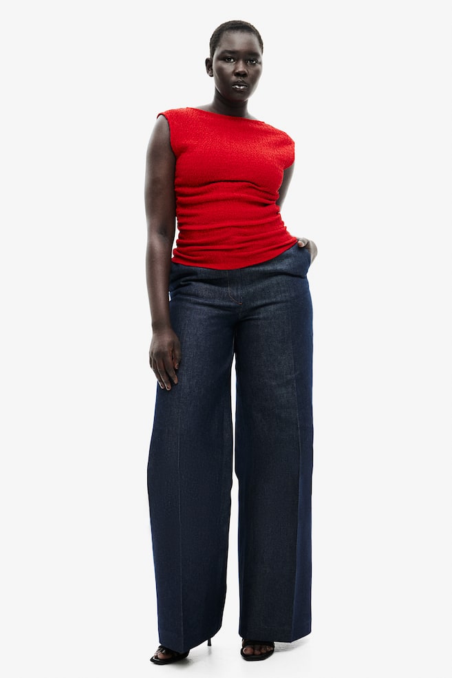

Трикотажный топ со структурой H&M, красный