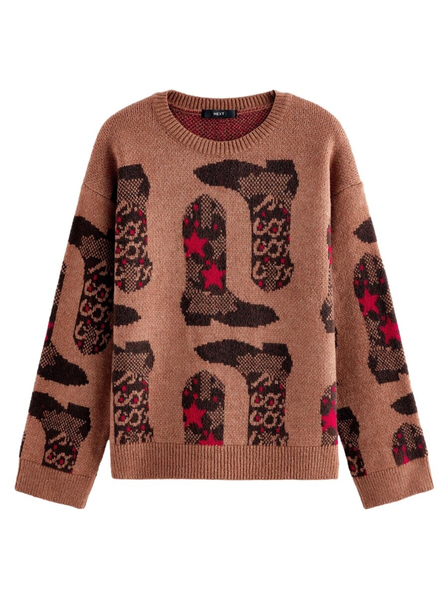 

Тонкий вязаный свитер Next Sweater, коричневый