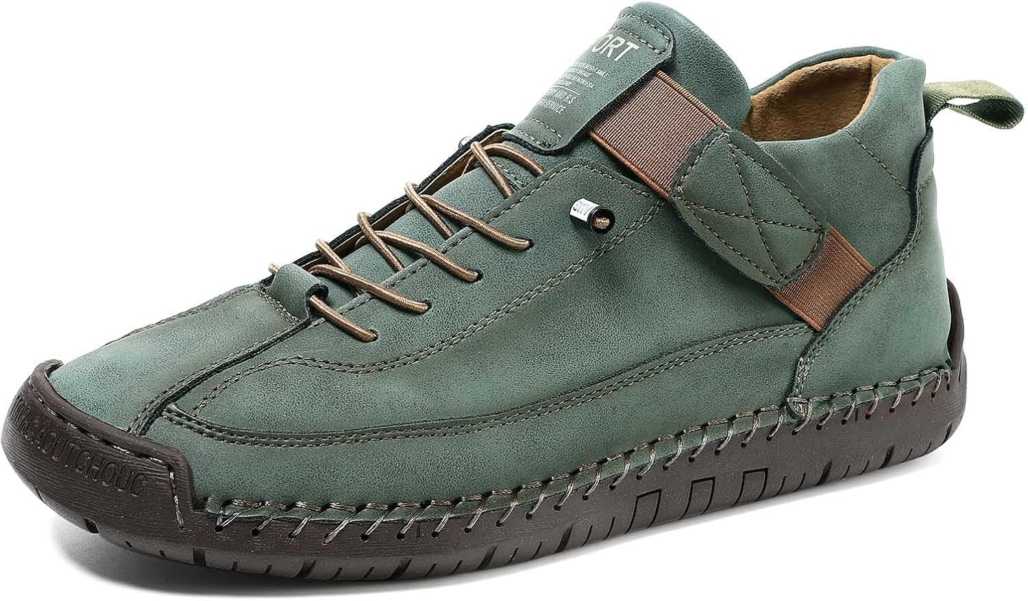 

Унисекс удобные ортопедические кроссовки из натуральной кожи, стильные и легкие, подходят для бега, ходьбы, походов, кемпинга и вождения Vauxhaller, зеленый