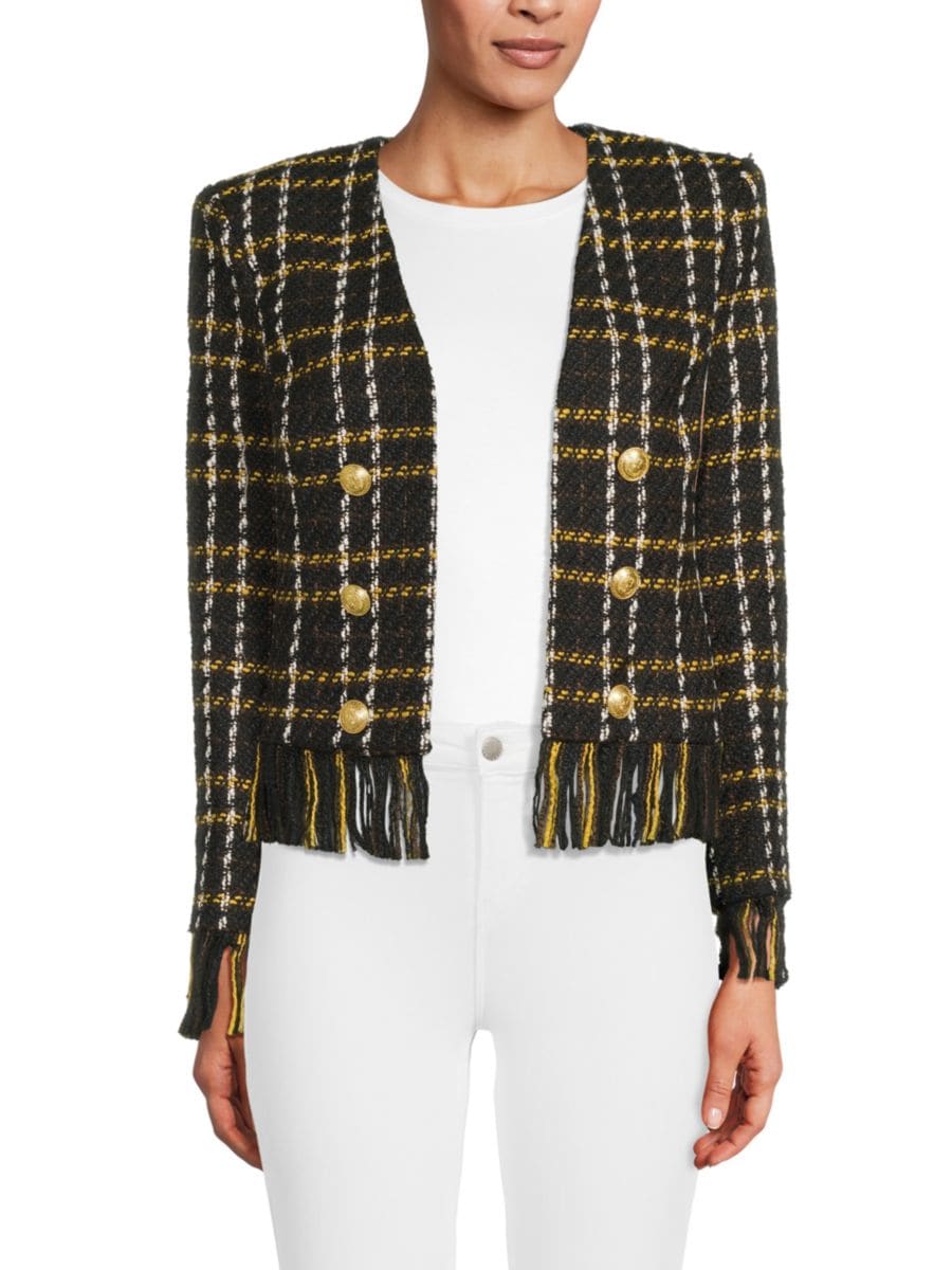 

Куртка Belmont с бахромой L'AGENCE, цвет Black Yellow, Черный, Куртка Belmont с бахромой L'AGENCE, цвет Black Yellow