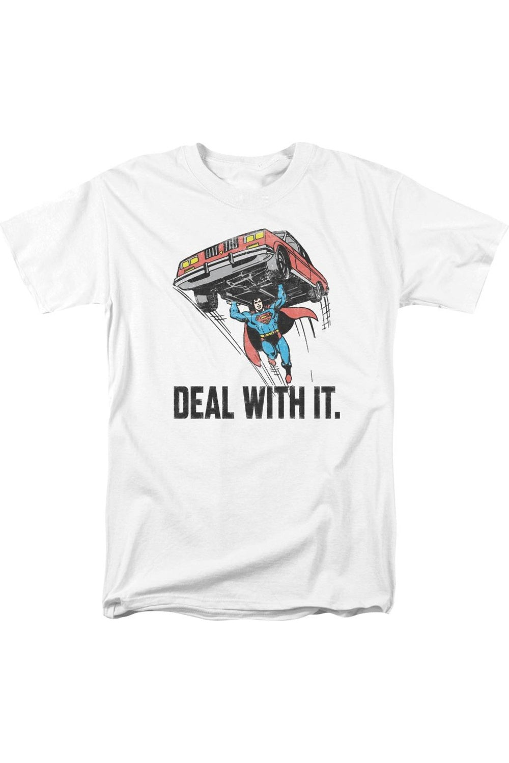 

Футболка с коротким рукавом для взрослых DC Comics Deal With It Gildan, белый