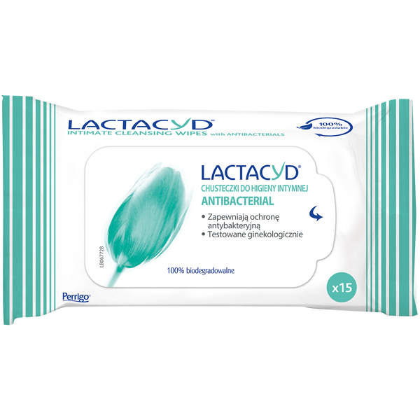 

Салфетки для интимной гигиены, 15 шт./1 упаковка. Lactacyd Antibacterial