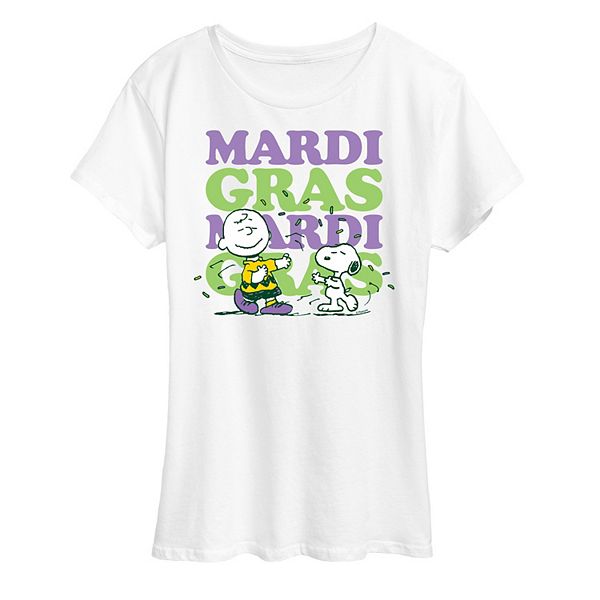 

Футболка с принтом Women's peanuts mardi gras stack Licensed Character, White, Белый, Футболка с принтом Women's peanuts mardi gras stack Licensed Character, White