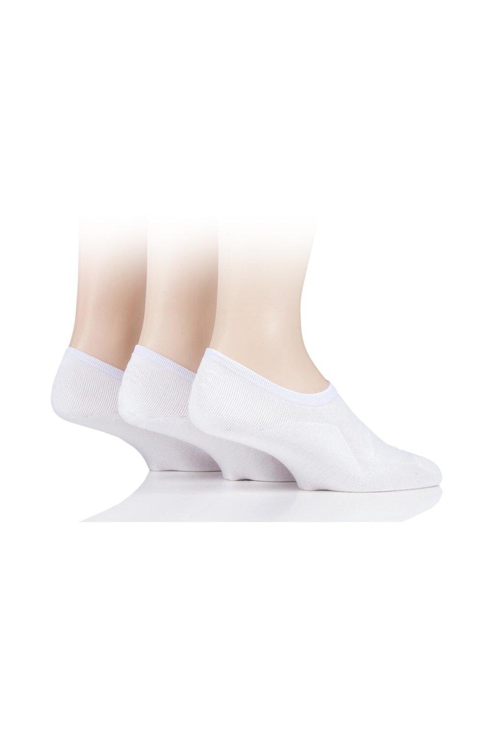 

3 пары однотонных бамбуковых вкладышей высокого кроя SOCKSHOP, белый