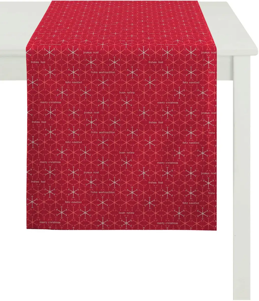 

APELT дорожка для стола "3008 Christmas Elegance, Новогоднее украшение, Рождество", (1 шт.) 48х140 см, красный/серебристый
