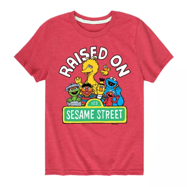 

Футболка для мальчиков 8-20 лет с принтом "Вырос на Sesame Street" Licensed Character, красный