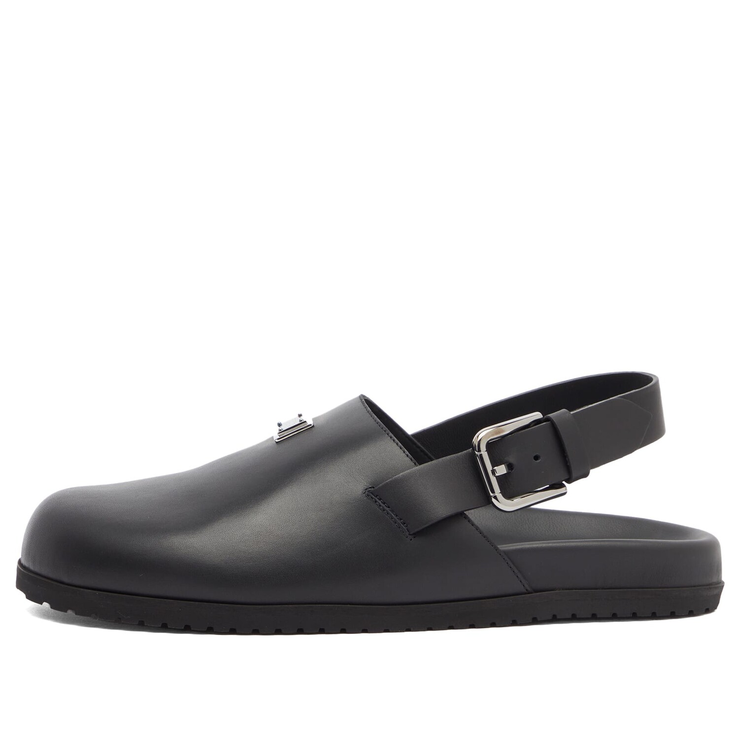 

Сандалии Dolce & Gabbana Badge Logo Leather Clog, черный