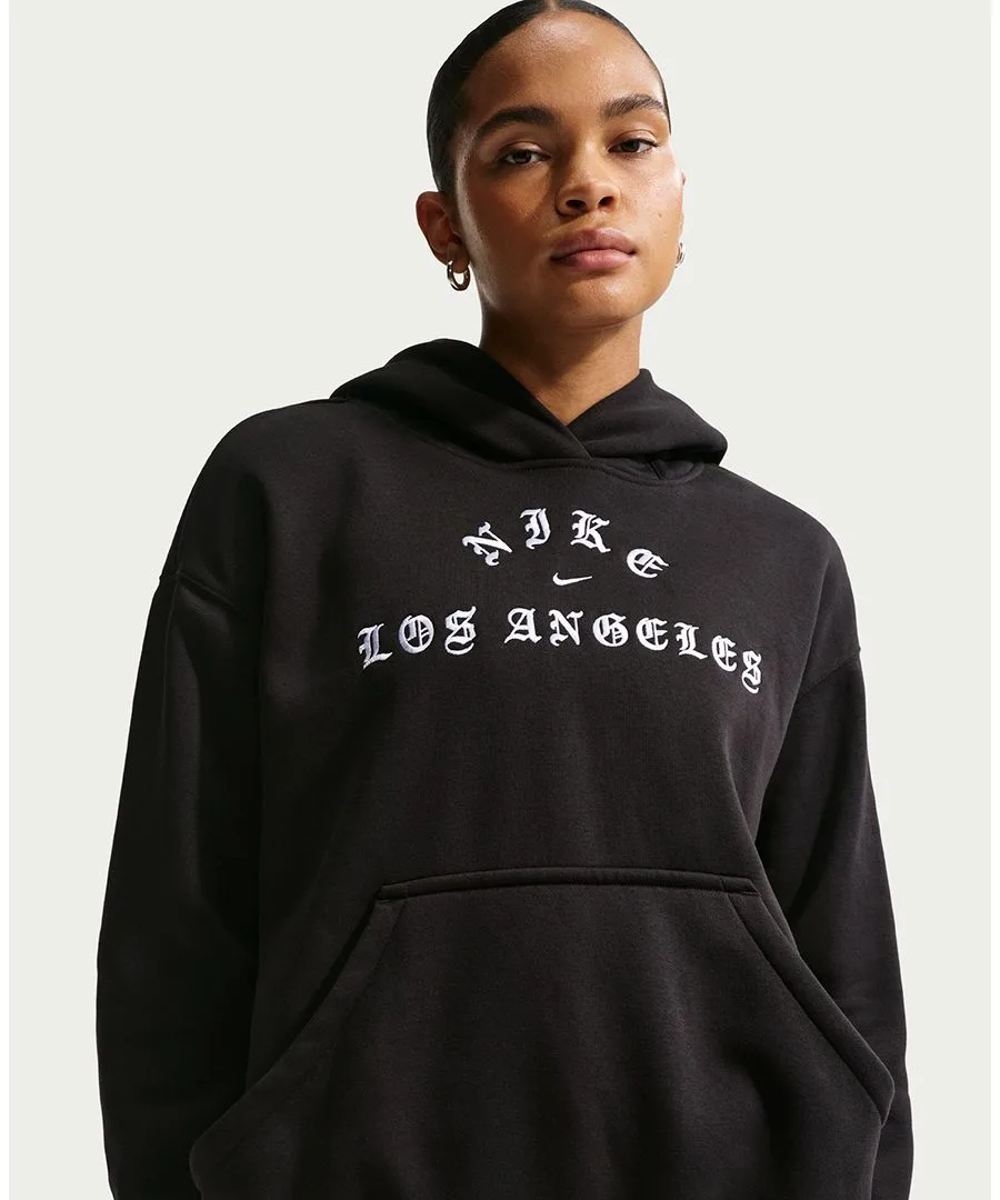 Женская флисовая толстовка оверсайз Los Angeles Pull-On Nike, черный/белый