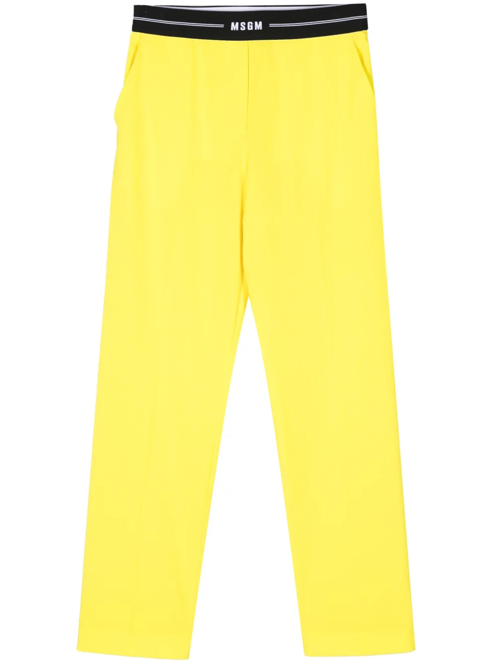 

Зауженные брюки из вирджинской шерсти MSGM, желтый