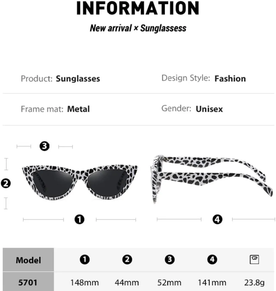 

Модные солнцезащитные очки «Кошачий глаз» для женщин, винтажные, роскошные, с изображением далматинцев, для защиты от УФ-излучения UV400 TYUVIVO, Double Gray