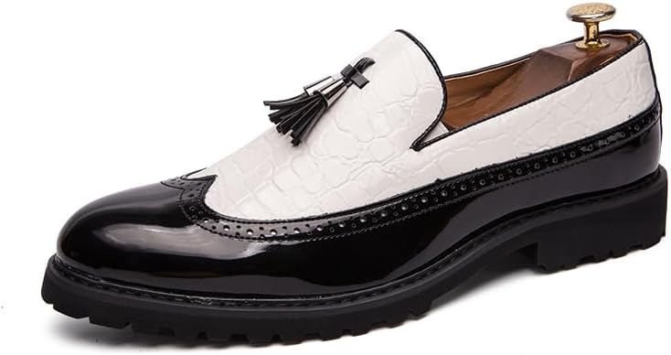 

Мужские офисные туфли без застежки, кожаные, размеры 39-48 Sfwarmart, белый