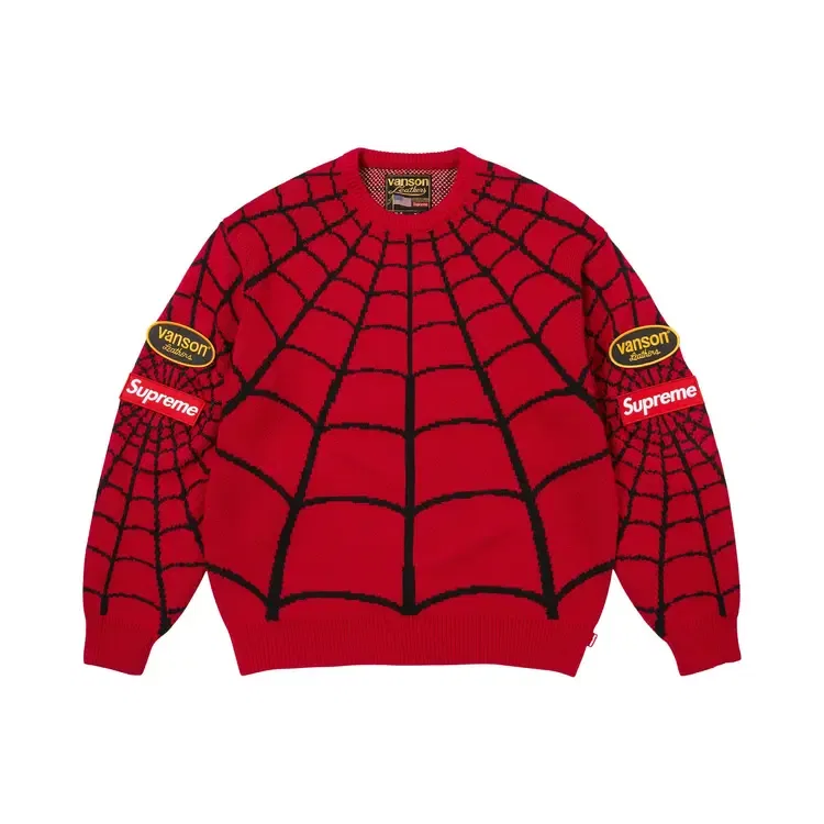 Свитер Supreme x Vanson Leathers Spider-Man, красный