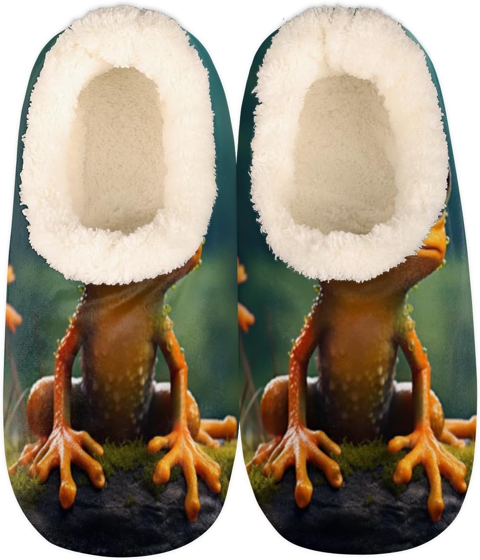 

Домашние тапочки Pardick Fuzzy для женщин и мужчин, зеленые лягушки, с антискользящей подошвой, на флисовой подкладке, уютные домашние тапочки с плюшевой подкладкой, милые теплые тапочки в виде лягушки