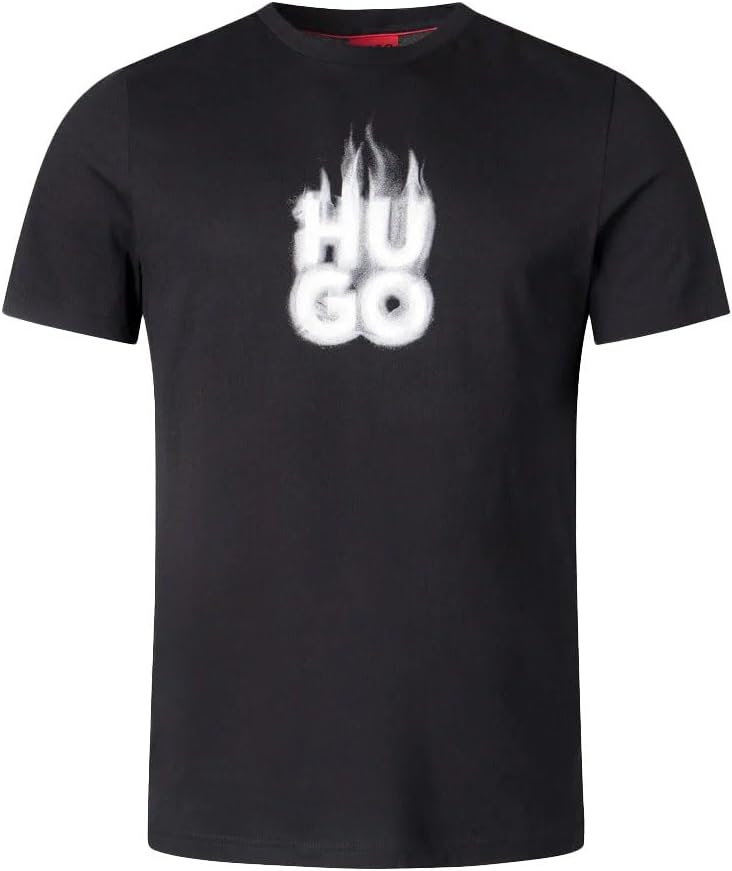 

Мужская футболка Hugo Dalayer Square Logo с круглым вырезом, черная Hugo Boss
