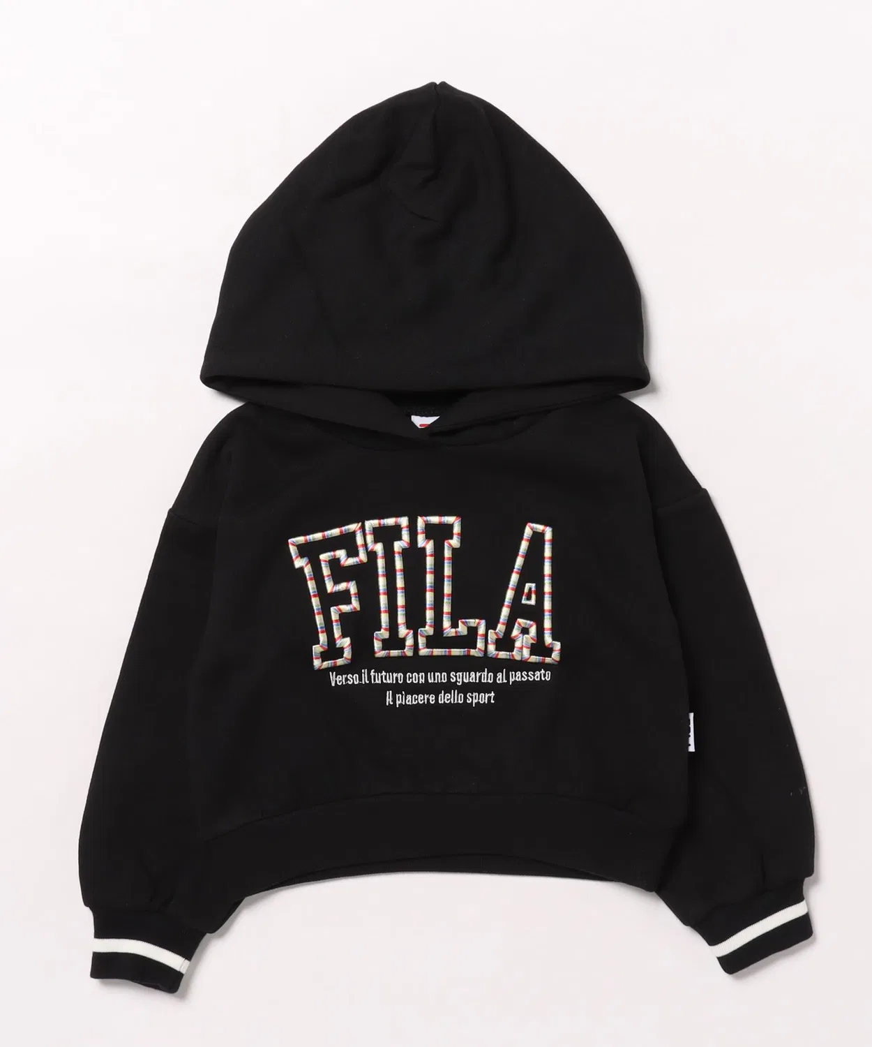 Детская худи FILA с капюшоном, чёрная