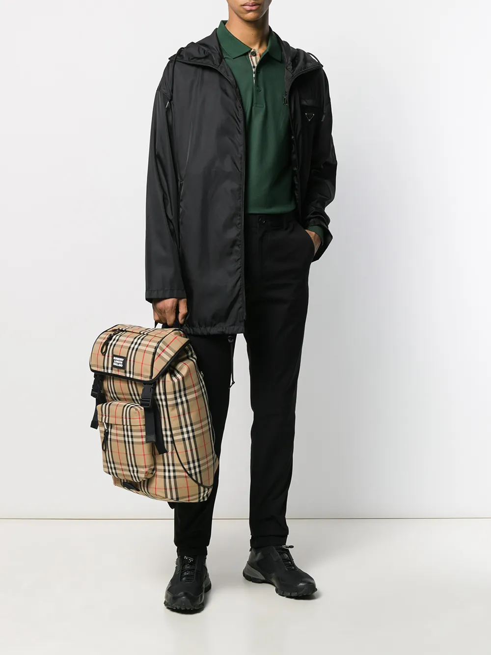 Брюки чинос BURBERRY Slim Fit, хлопок, черный — фото 2
