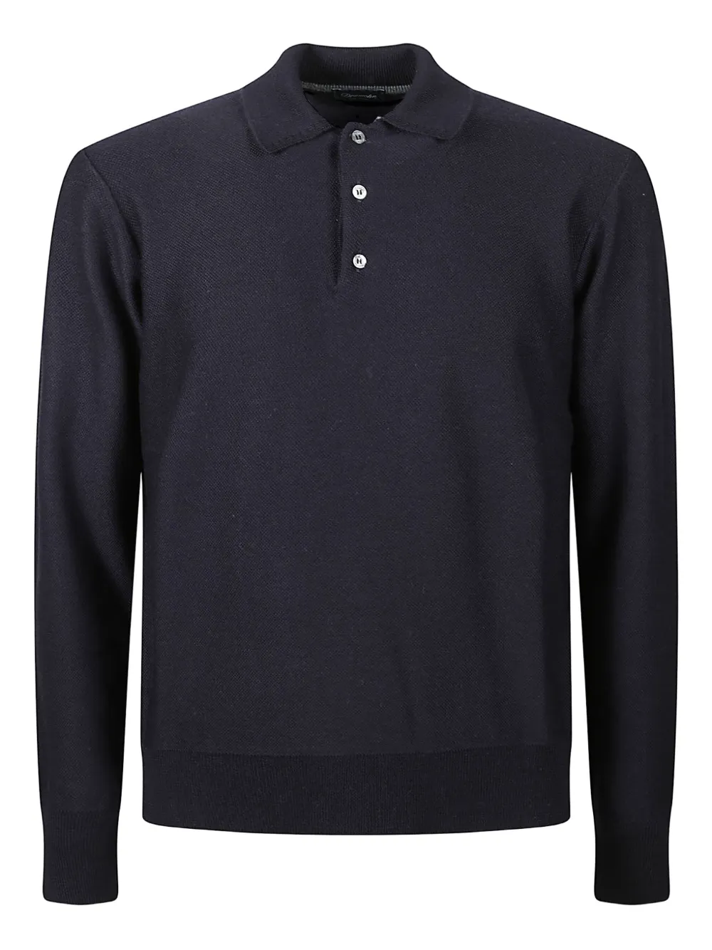 

Поло с длинными рукавами из мериносовой шерсти Drumohr, синий