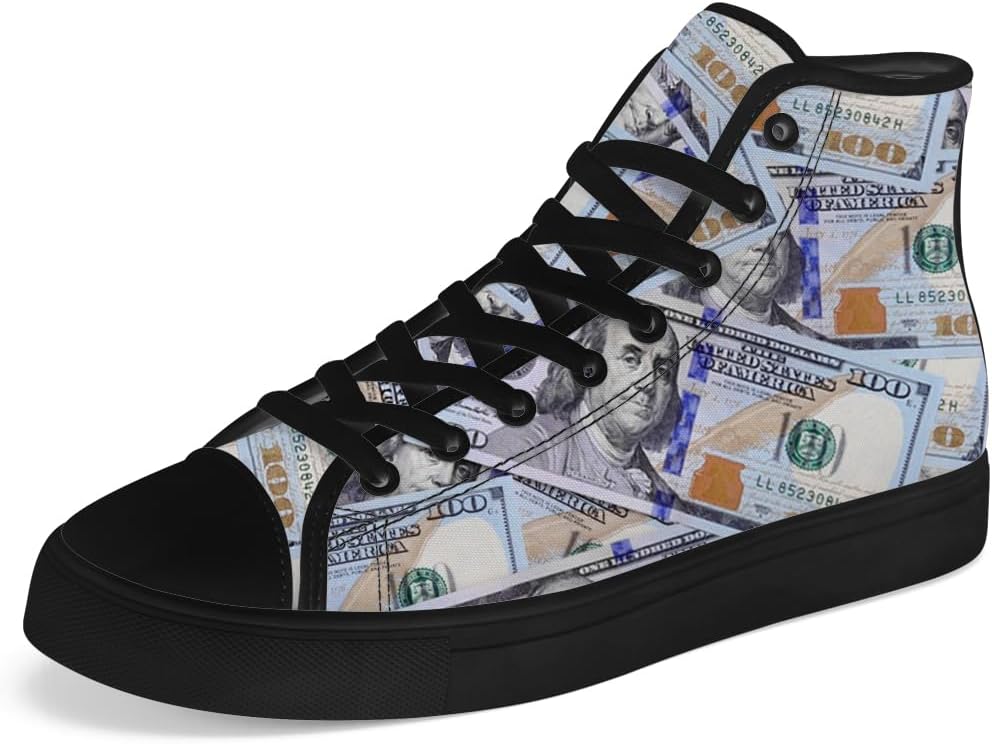 

Кеды на высокой подошве Chebing с долларовым принтом, тканевые, шнуровка, повседневная обувь, подарок для мужчин и женщин, 611 Blue