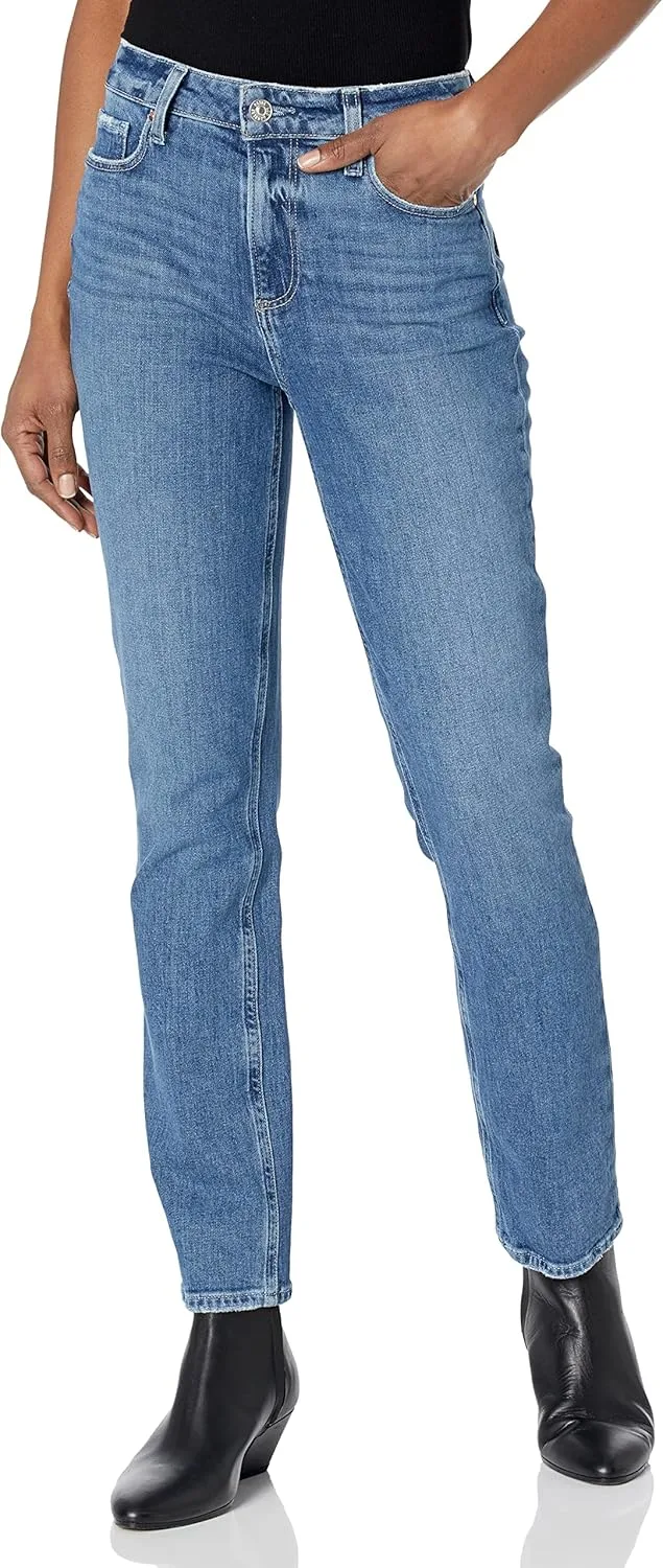 

PAIGE Женские джинсы Cindy Vintage с высокой посадкой и прямыми штанинами, детали Southwest и необработанный край