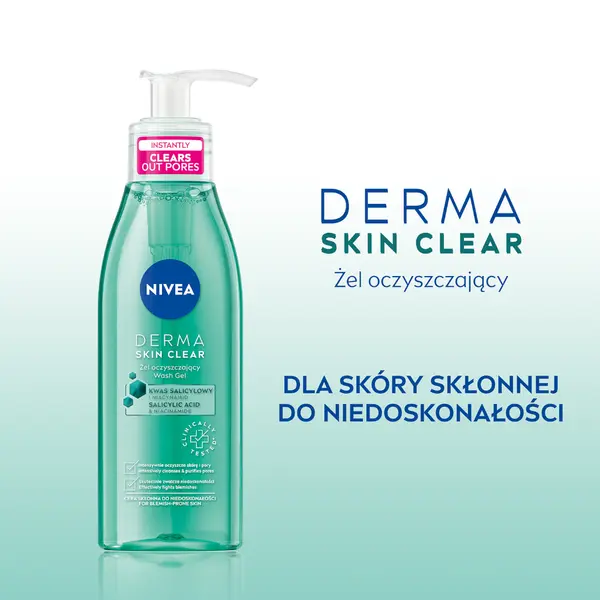 Гель для умывания Nivea — Очищающий лица, Derma skin clear, 150 мл — фото 3