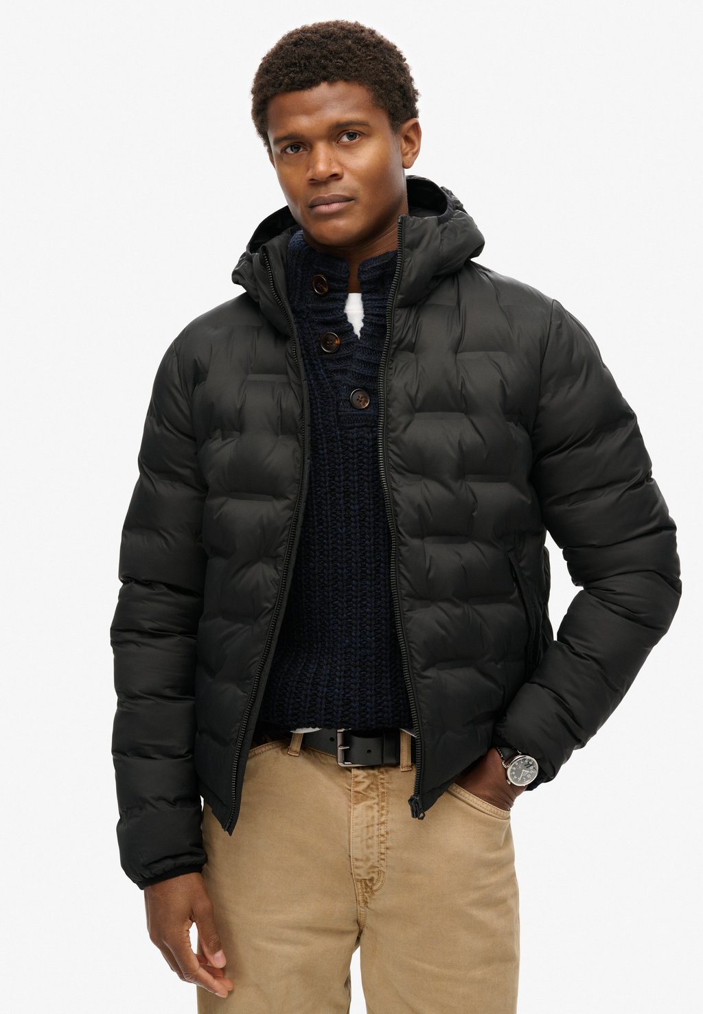 

Зимняя куртка HOODED QUILTED Superdry, черный