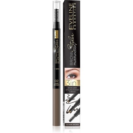 

Многофункциональный стайлер для бровей 3в1 темно-коричневый, Eveline Cosmetics