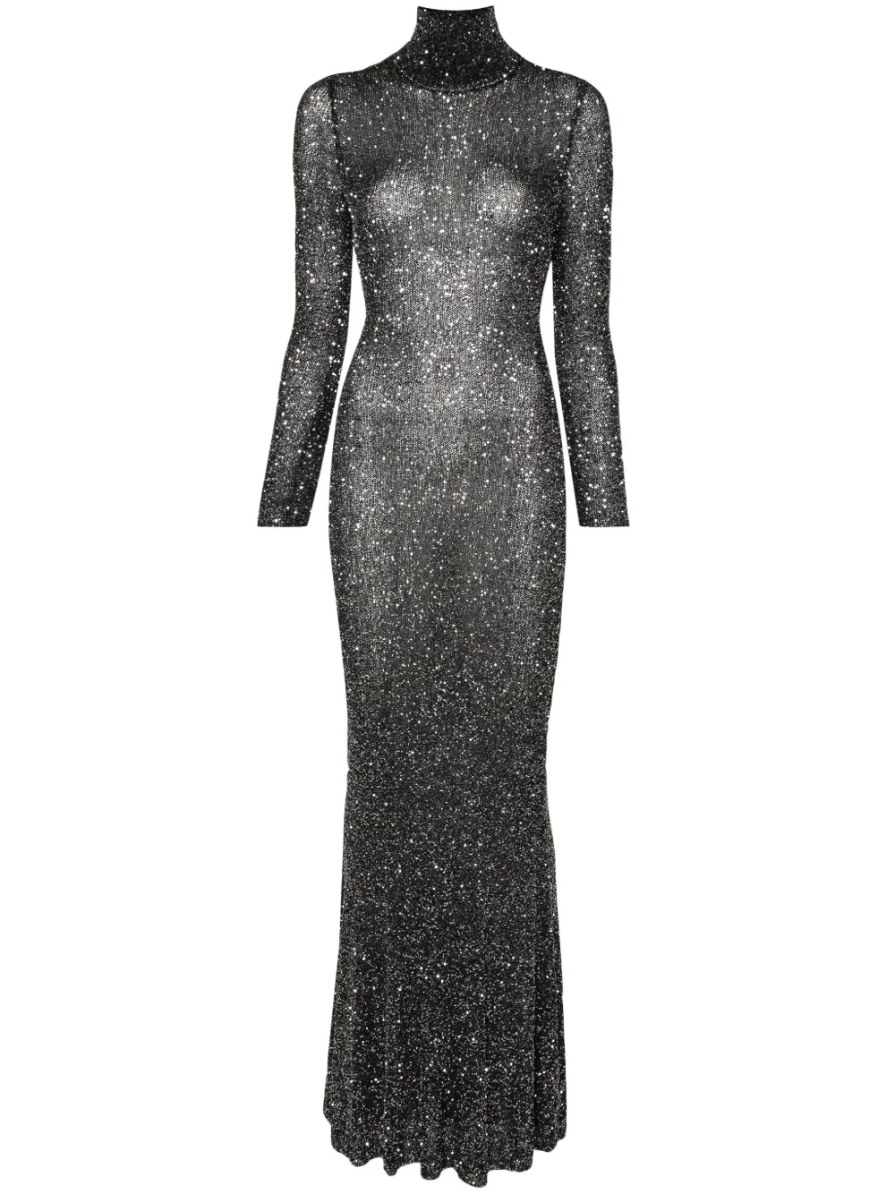 

Платье макси с высоким воротником BALENCIAGA, черный