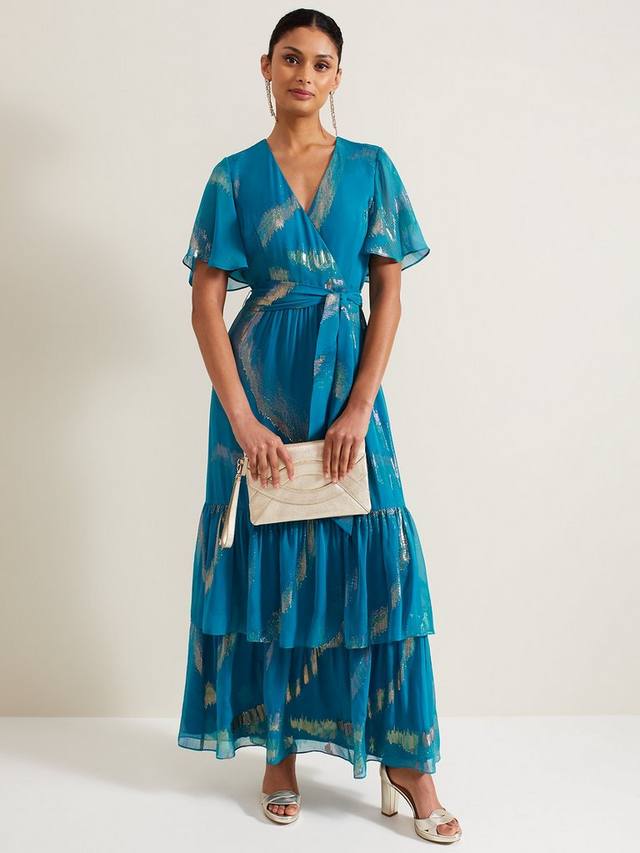 

Коллекция 8 шелковое макси-платье charissa Phase Eight, цвет Blue/Gold