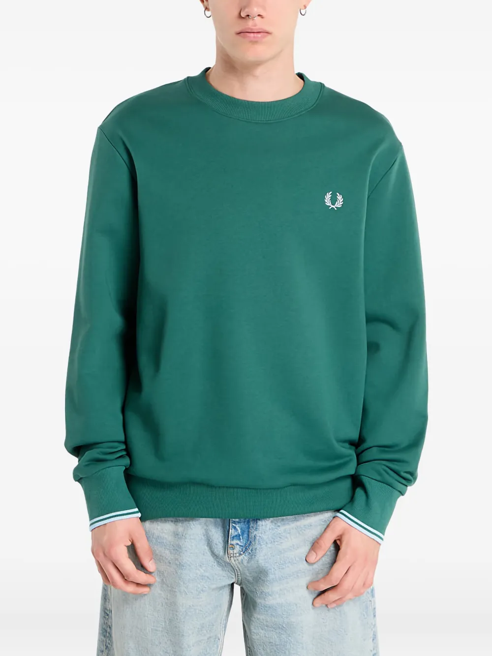 

Свитшот с круглым вырезом Fred Perry, зеленый