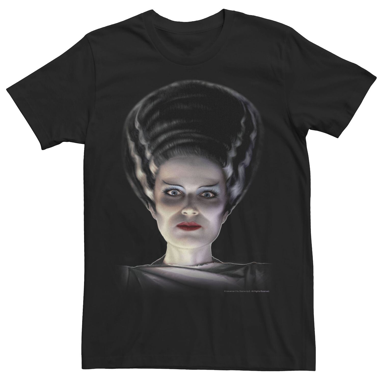

Мужская универсальная футболка с изображением большого лица Monsters Bride Of Frankenstein Licensed Character