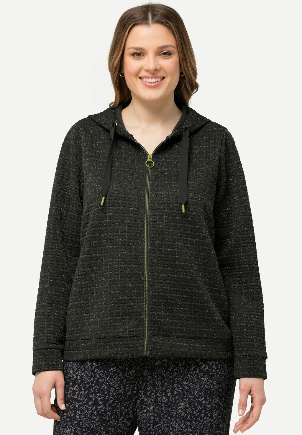 

Толстовка с капюшоном TEXTURED Ulla Popken, серый