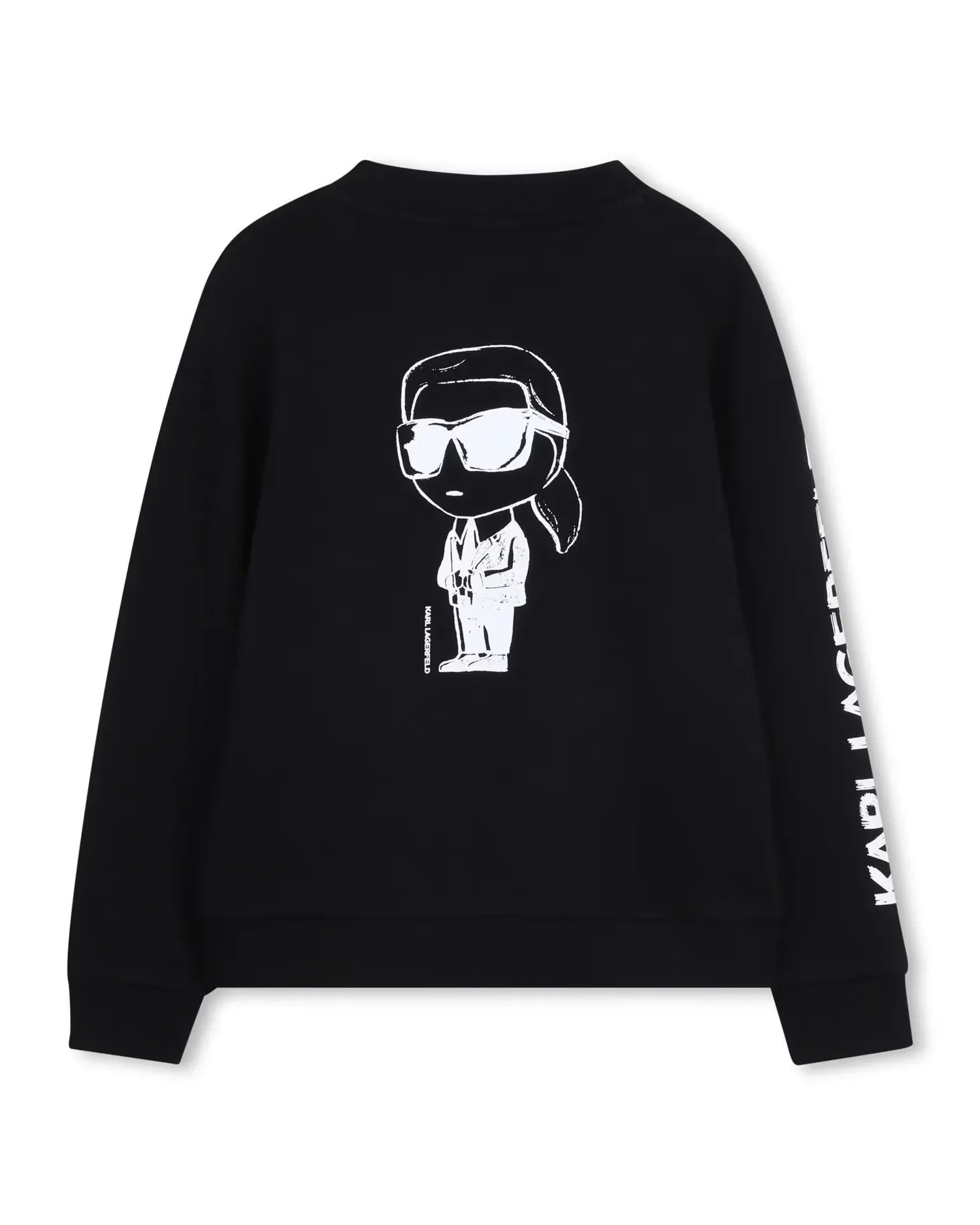 Детская толстовка без капюшона с рисунком спереди из хлопка Karl Lagerfeld Kids, черный — фото 3