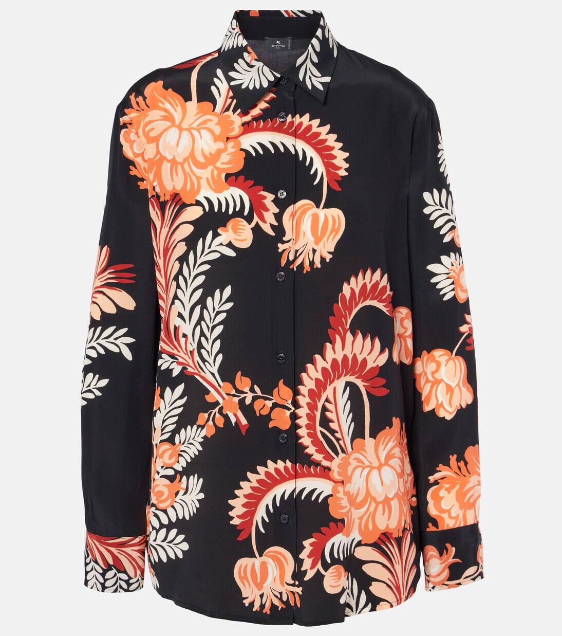 

Блузка из набивного шелкового крепдешина Etro, цвет print on black base