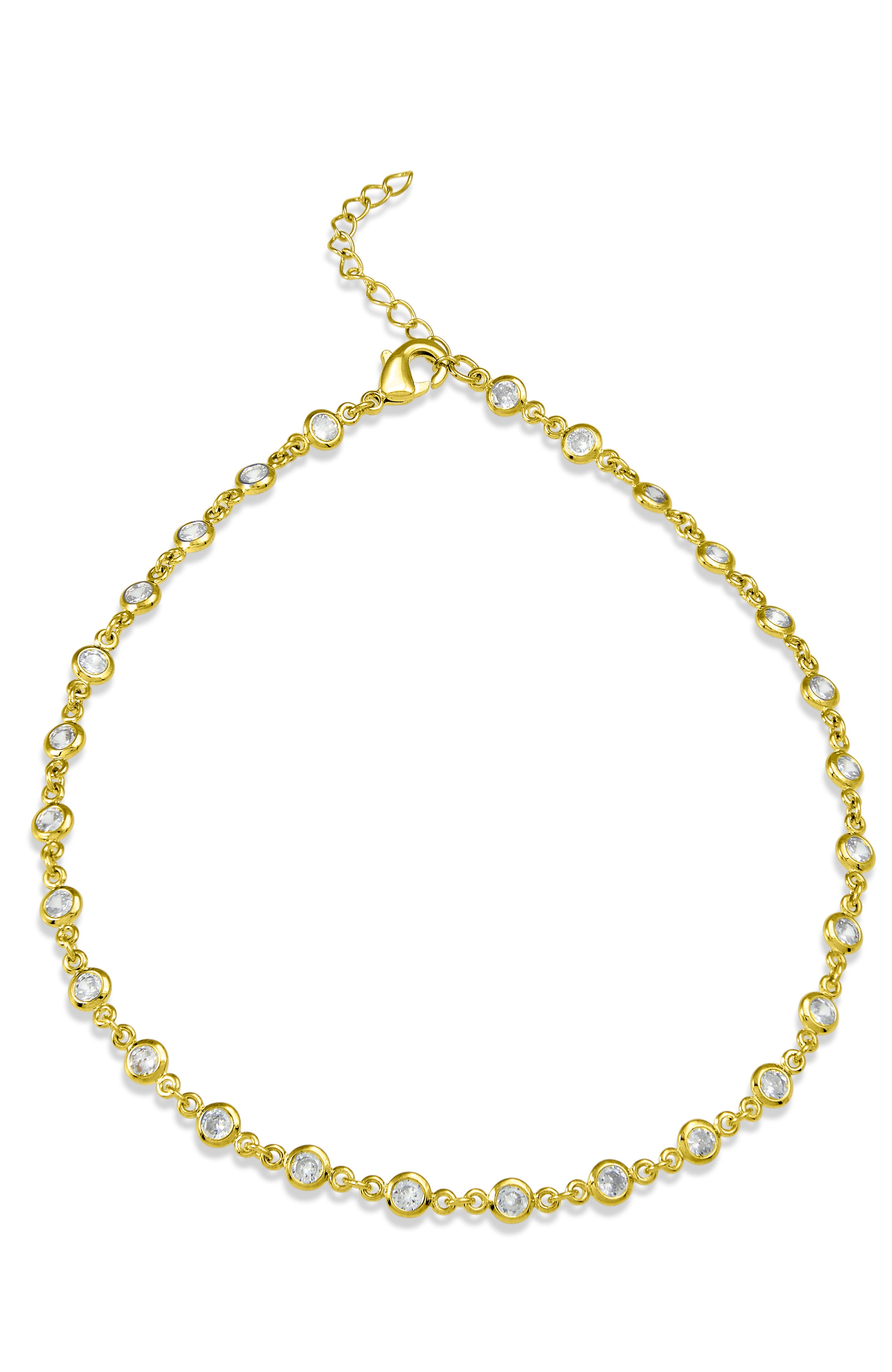 

Позолоченный браслет на лодыжку с фианитами Savvy Cie Jewels, желтый