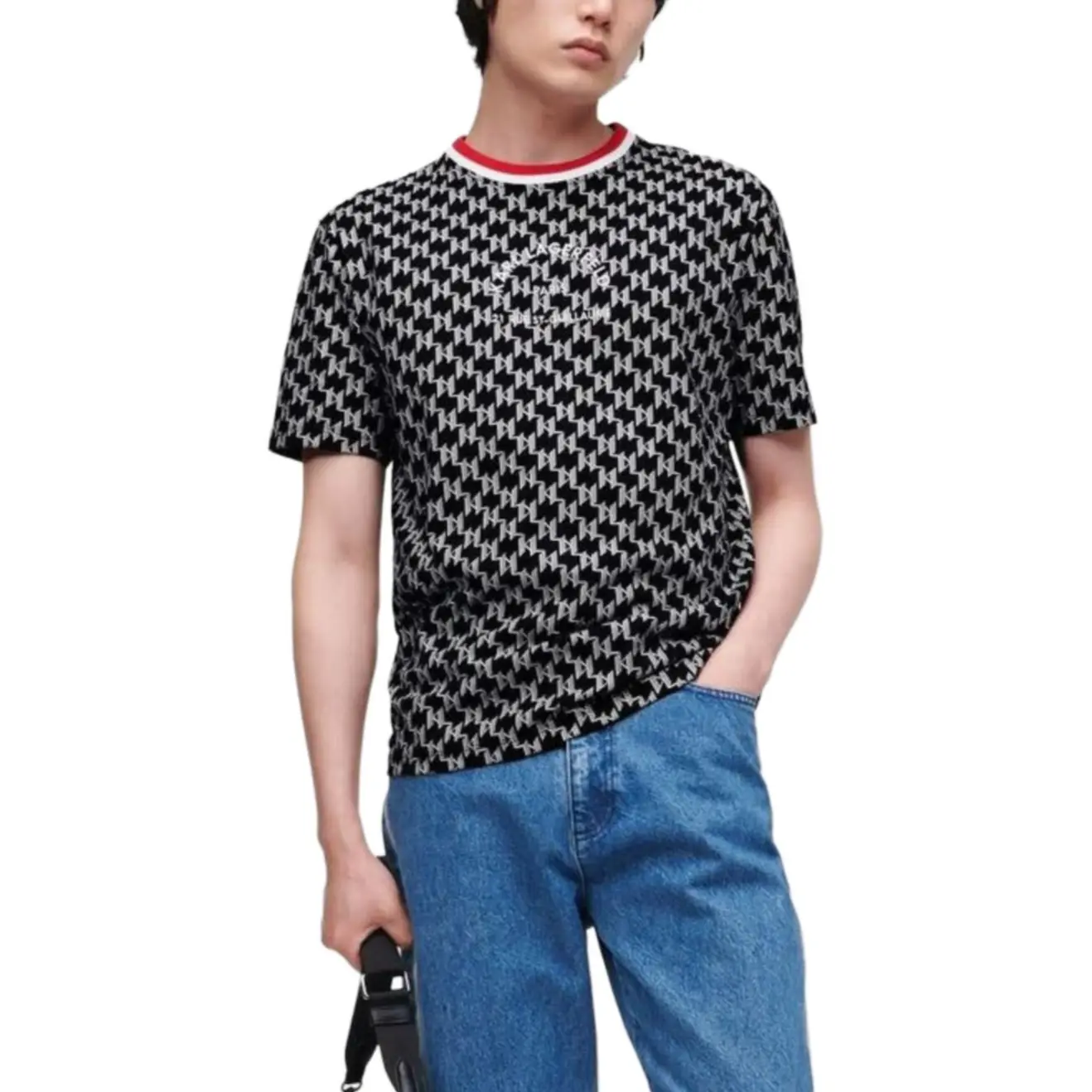 

Karl Lagerfeld / Karl Lagerfeld Jeans Мужские черные футболки с круглым вырезом средней высоты, Черный, Karl Lagerfeld / Karl Lagerfeld Jeans Мужские черные футболки с круглым вырезом средней высоты