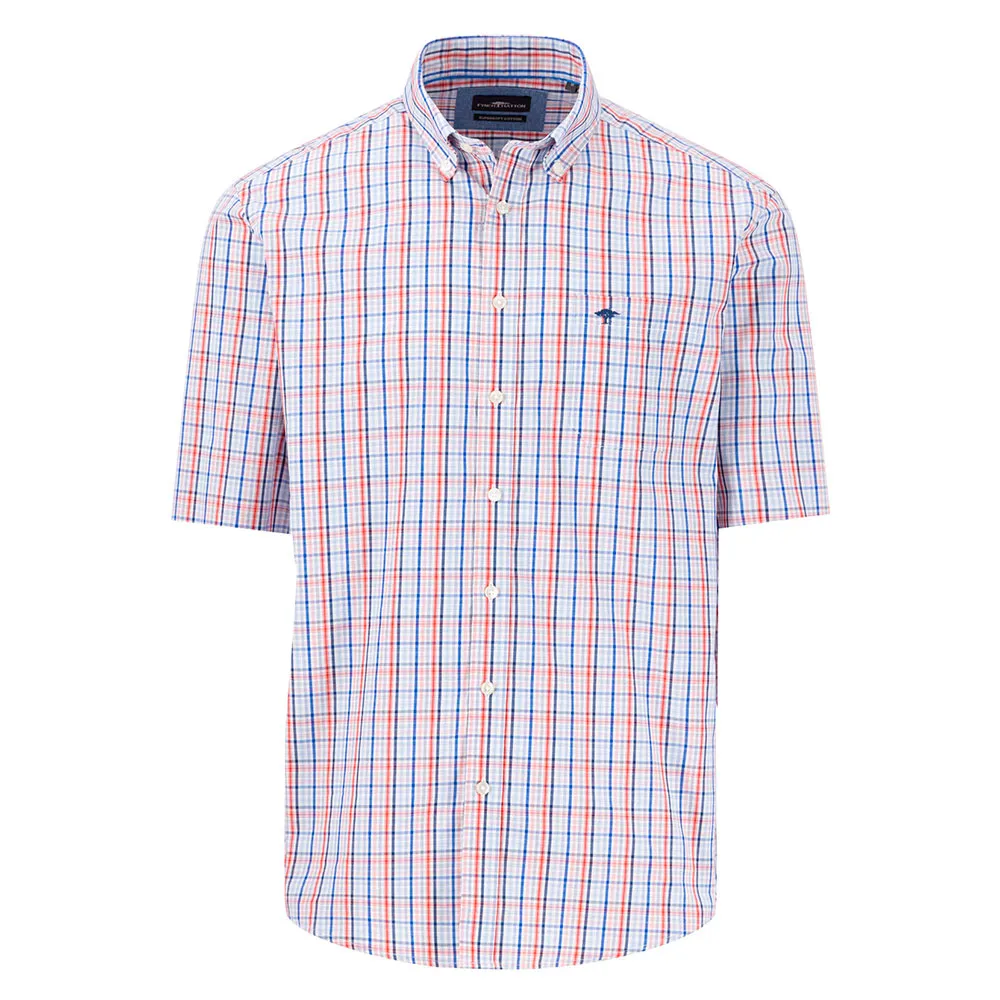 

Рубашка с коротким рукавом Fynch Hatton Seasonal Combi Check, красный