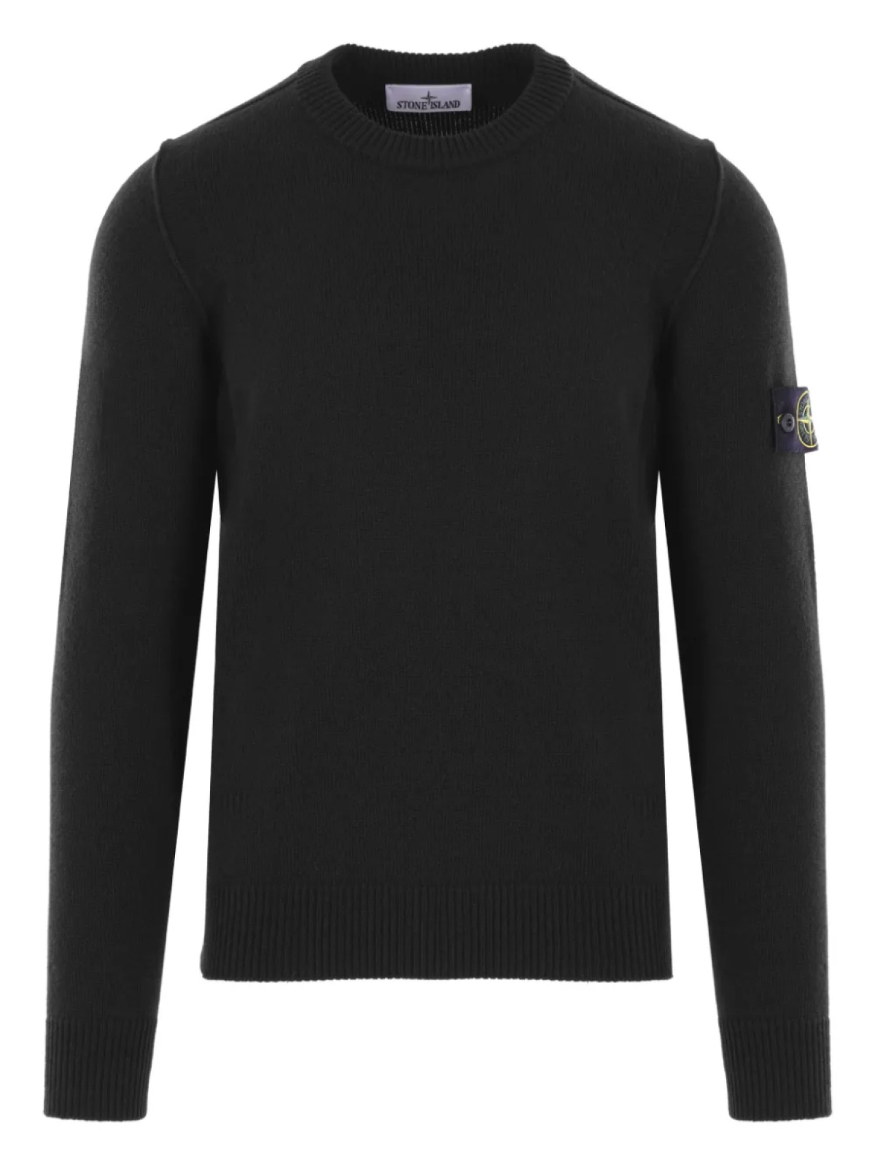 

Свитер Stone Island с круглым вырезом, ребристая вязка, черный