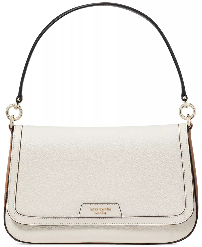 

Сумка через плечо Hudson Pebbled Leather Flap Small kate spade new york, слоновая кость/кремовый
