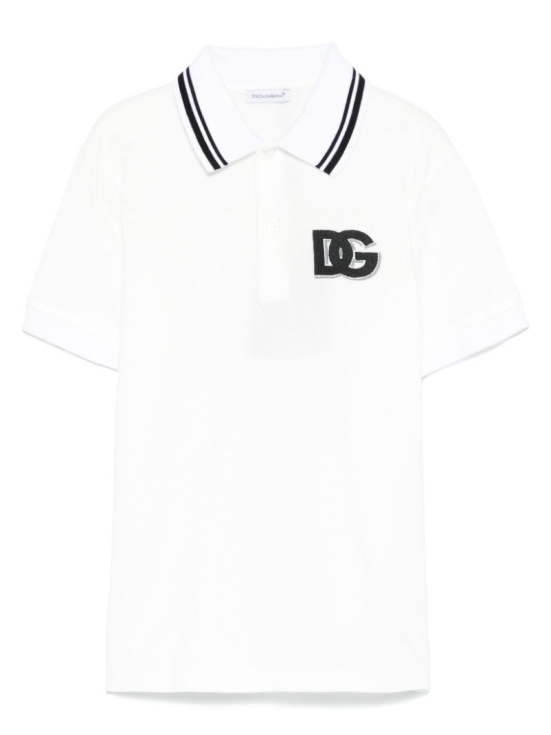 

Логотип - вышитая рубашка поло Dolce & Gabbana Kids, белый