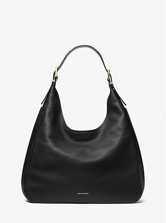 

Сумка-хобо Nolita Large из шагреневой кожи через плечо Michael Kors, черный
