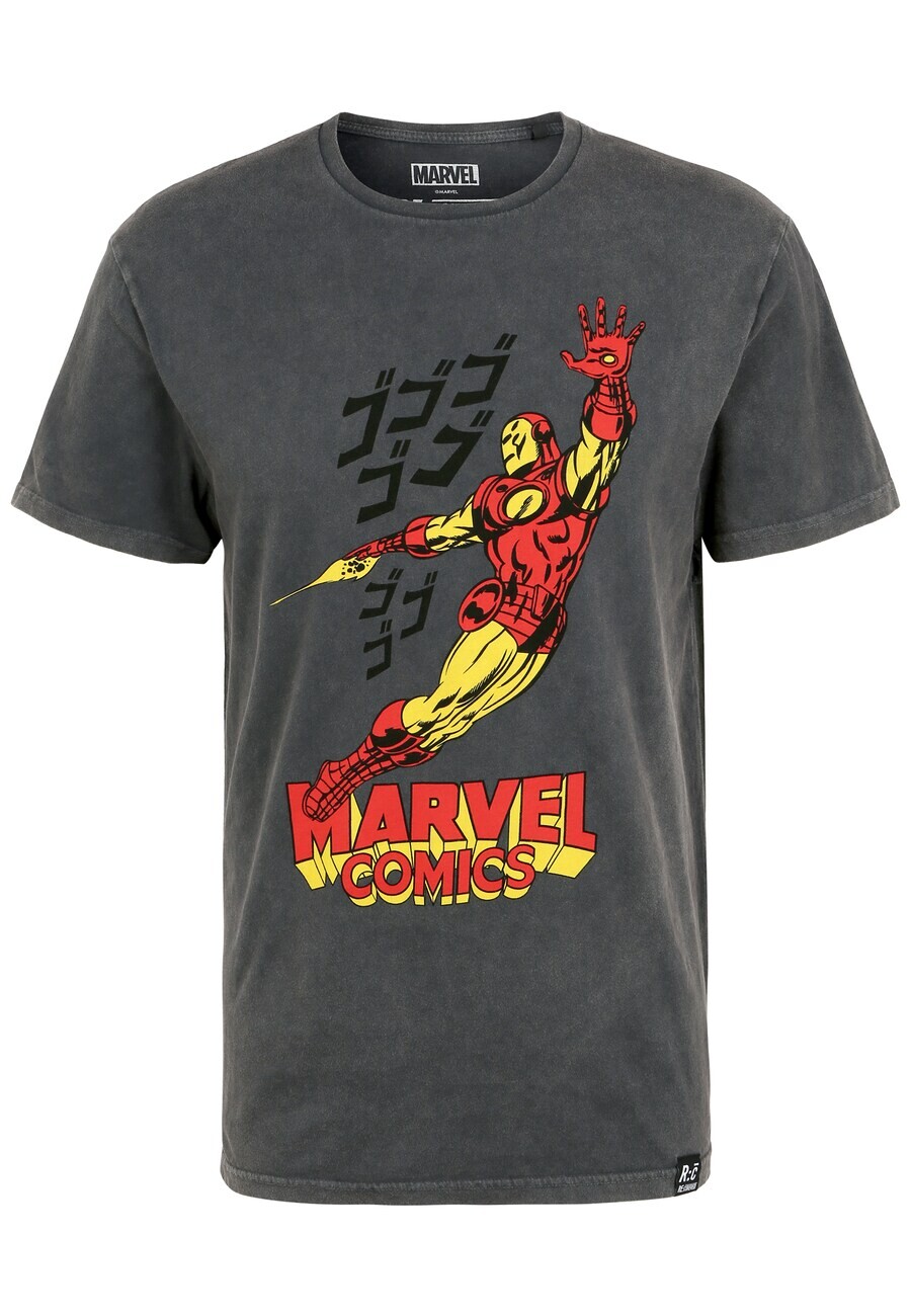 

Классическая футболка Recovered Shirt Marvel Comics Iron Man, серый