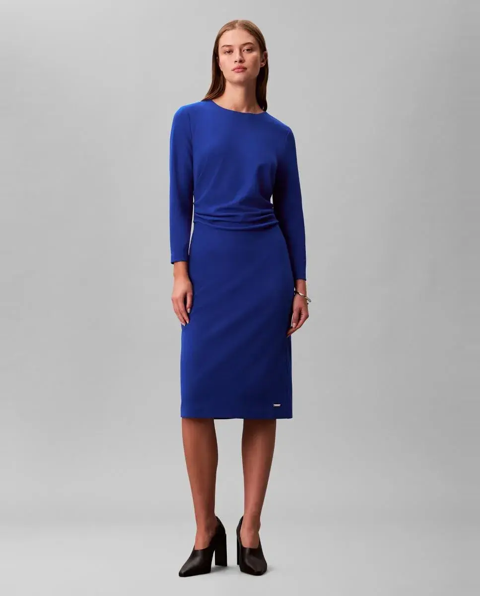 

Приталенное платье из крепа Calvin Klein, синий
