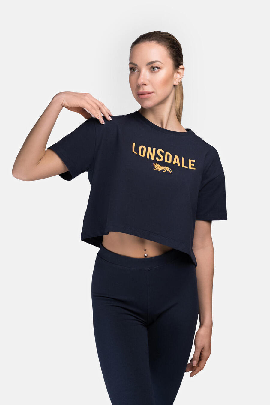 

Женская футболка LONSDALE, укороченная, большого размера, MOIRA