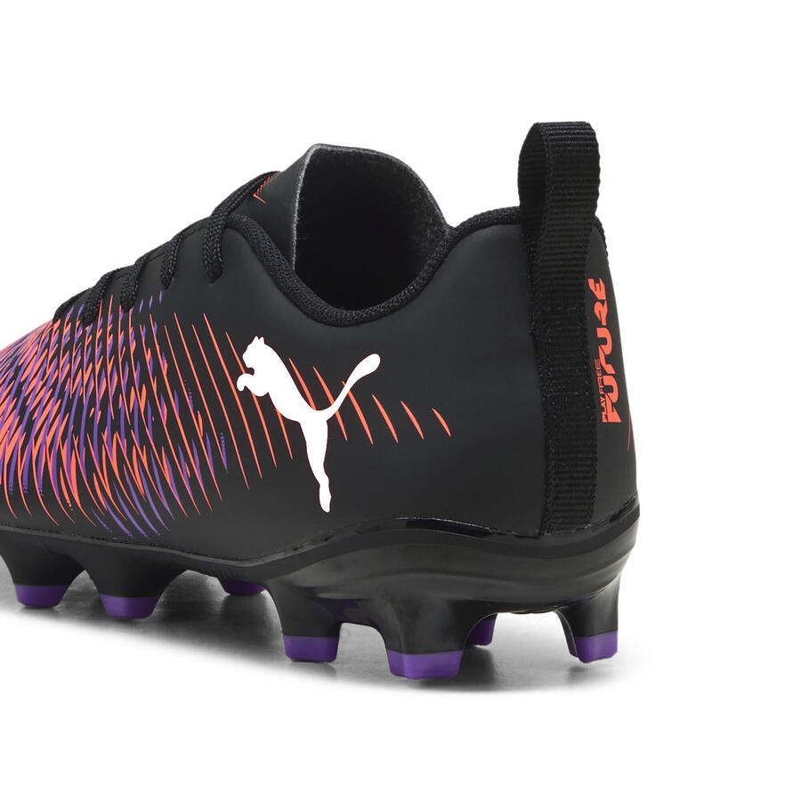 Футбольные бутсы FUTURE 8 PLAY FG/AG для молодежи PUMA, черные, белые, светящиеся, красные — фото 2