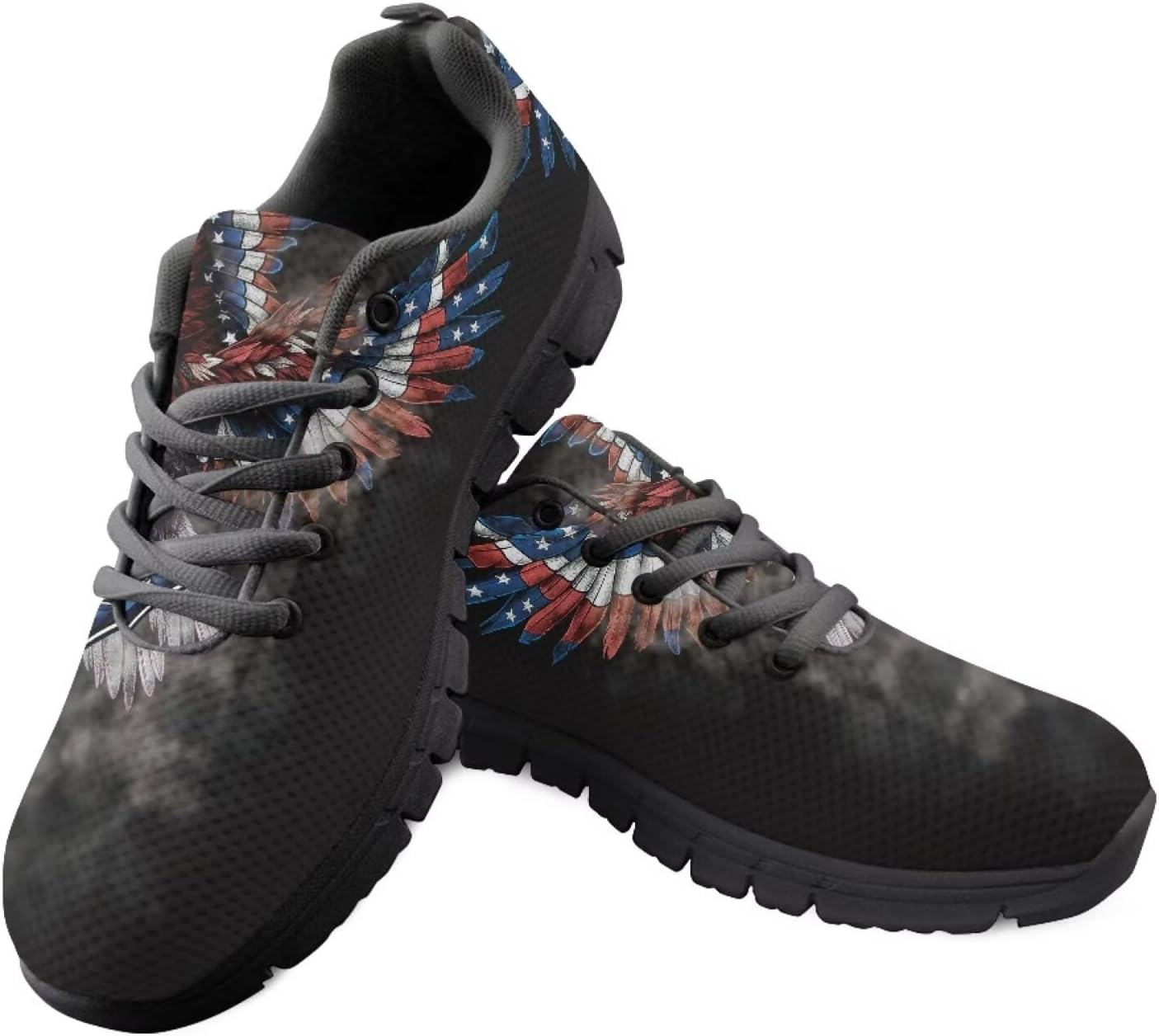 

Кроссовки с флагом США для прогулок, кеды на 4 июля, повседневные беговые кроссовки для Дня независимости Getelinseng, American Flag Bold Eagle