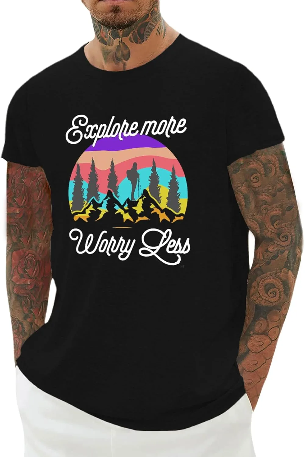 Футболка с принтом для мужчин | Rock Climbing Print, Crewneck — фото 4