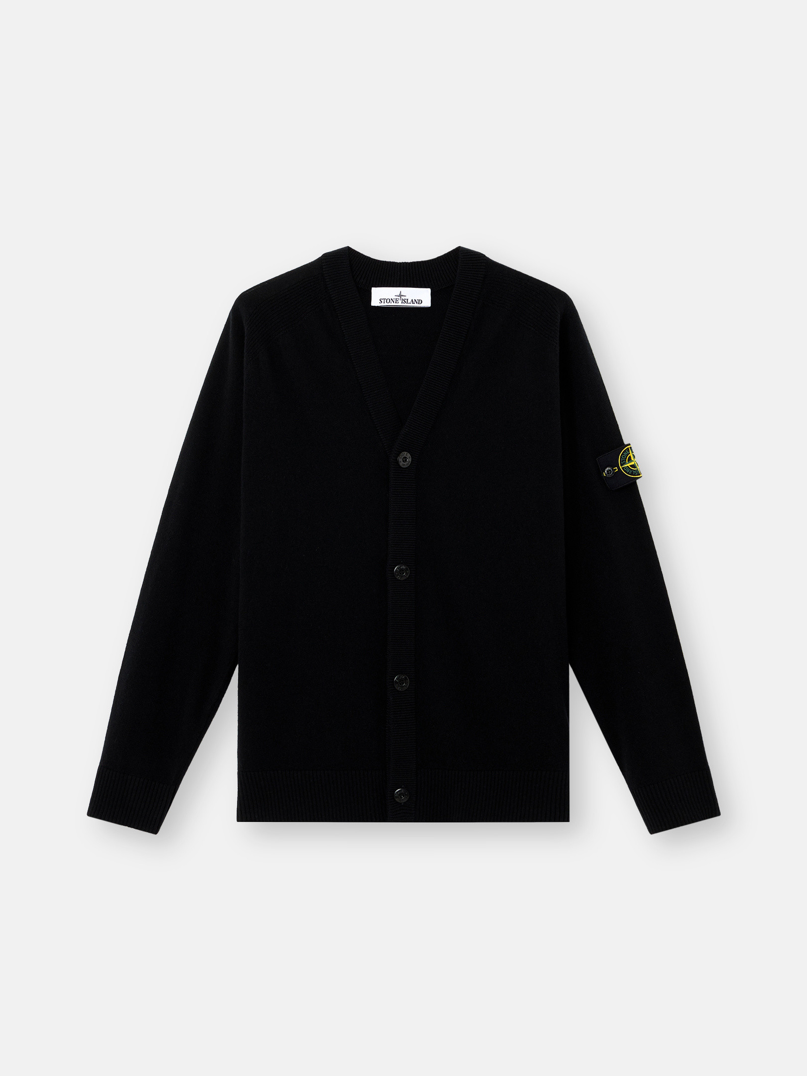 

Кардиган с обратным швом и застежкой на пуговицы Stone Island 5100065 LIGHT RWS GEELONG WOOL, черный